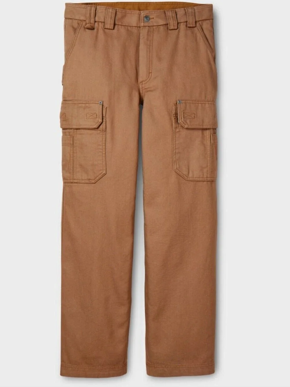 Duluth Trading Co Flex Fire Hose Cargo Work Pants 32 X 28  Relaxed Brown Canvas